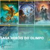 foto capa com fotos dos livros e legenda saga herois do olimpo