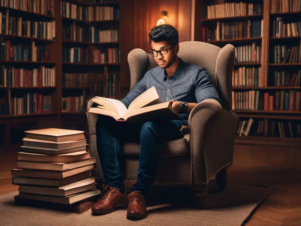 Uma imagem em close-up de uma estante de livros cheia de uma variedade diversa de livros, cada um representando um gênero, cultura ou tema diferente. Os livros estão dispostos de uma forma que simboliza a abertura de mentes e a exploração de novas perspectivas.