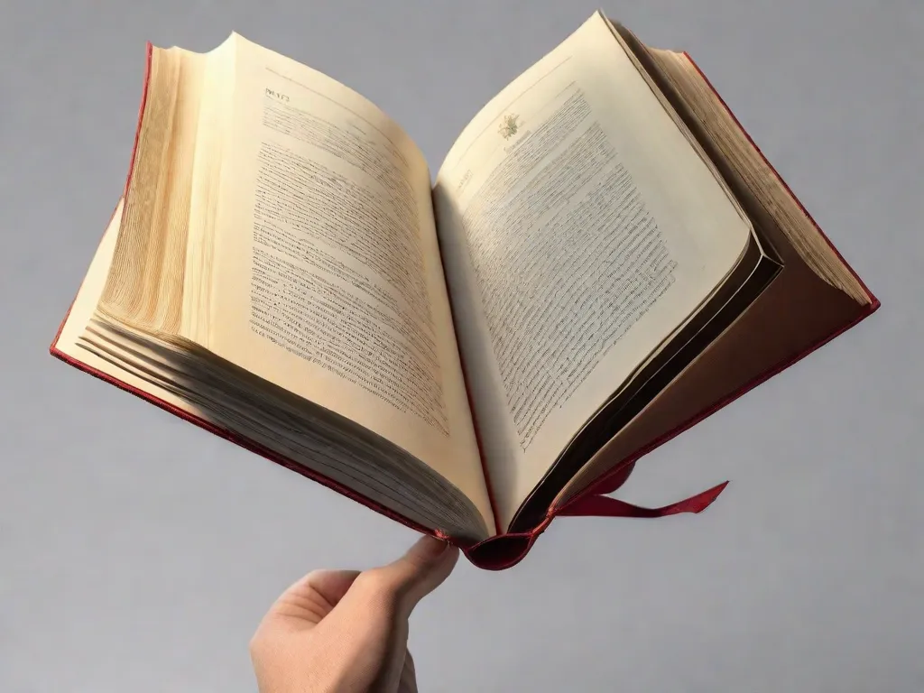 Uma imagem em close-up de um par de mãos segurando um livro, com as páginas viradas para cima. As mãos estão delicadamente virando as páginas, mostrando o ato de ler. A imagem captura a essência de mergulhar no mundo da literatura e a importância de aprimorar as habilidades de leitura.